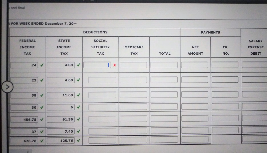as 20 percent of federal income tax DEDUCTIONS BEGINNING CUMULATIVE TOTAL FEDERAL