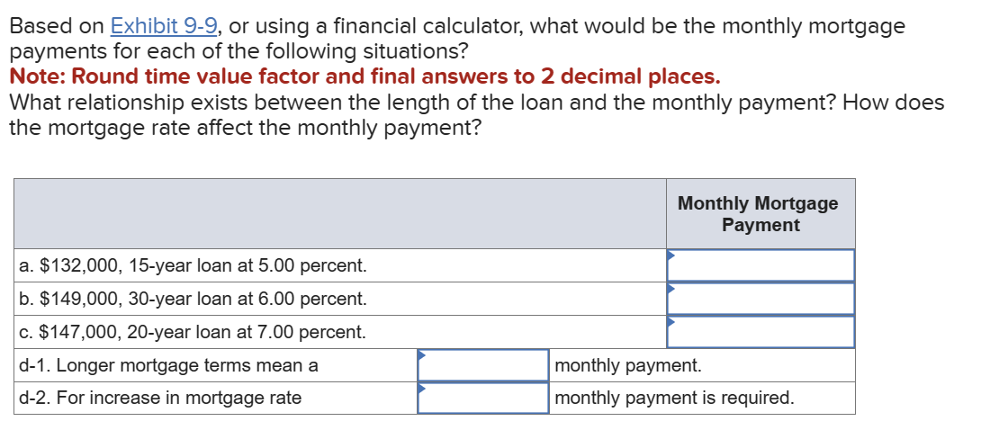 Based on Exhibit 9-9, or using a financial calculator, what would be