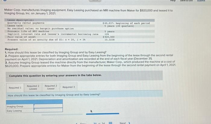 please rep Sve & ERIC Maker Corp. manufactures imaging equipment, Easy Leasing