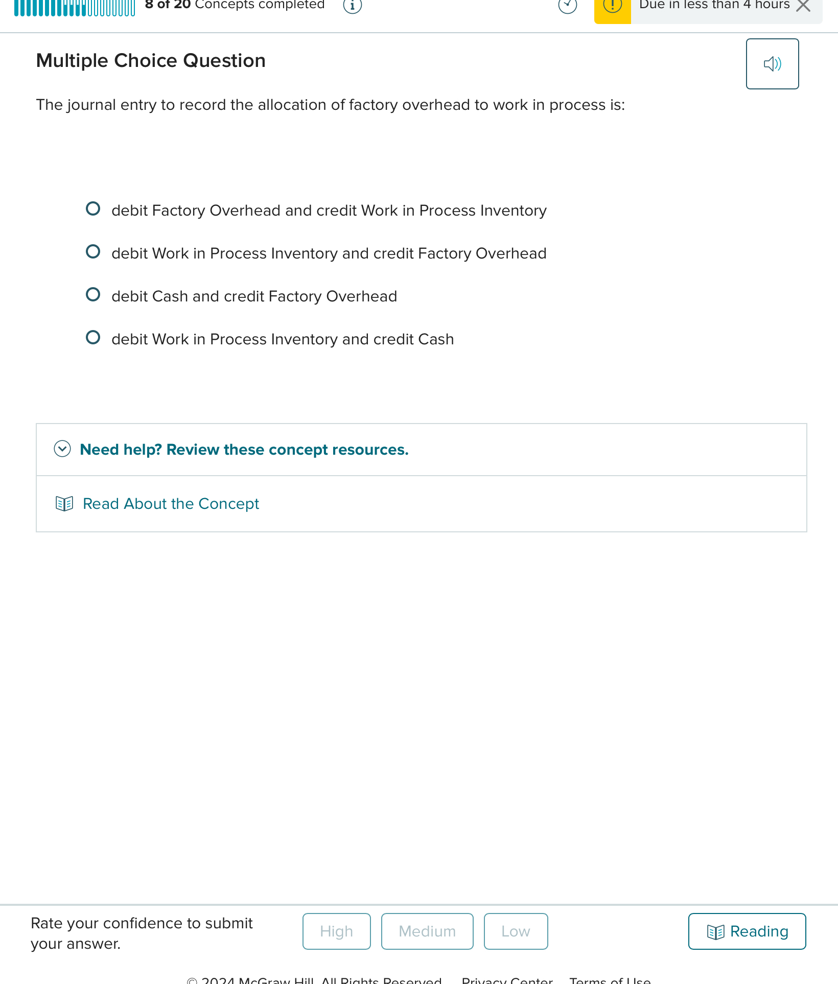  Multiple Choice Question The journal entry to record the allocation of