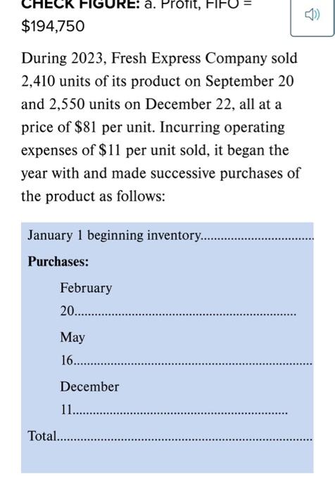 LO8 CHECK FIGURE: Profit weighted average =$193,221 Use the data from Problem