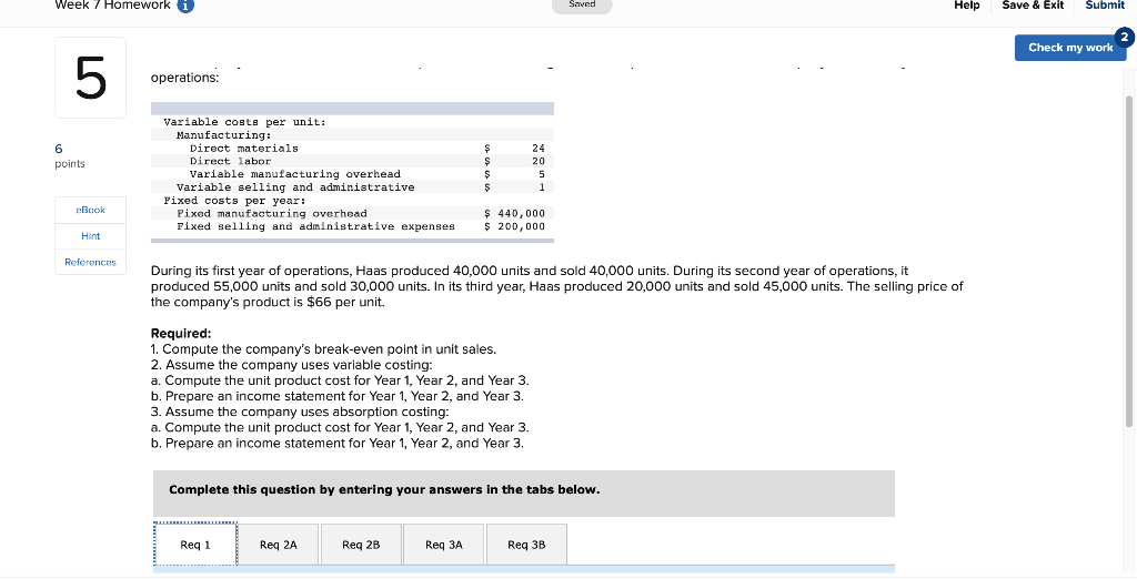  Week 7 Homework i Saved Help Save & Exit Submit Check