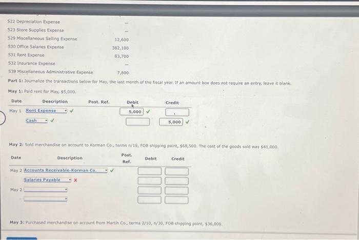 3 . Prepare an unadjusted trial balance. If an amount box does