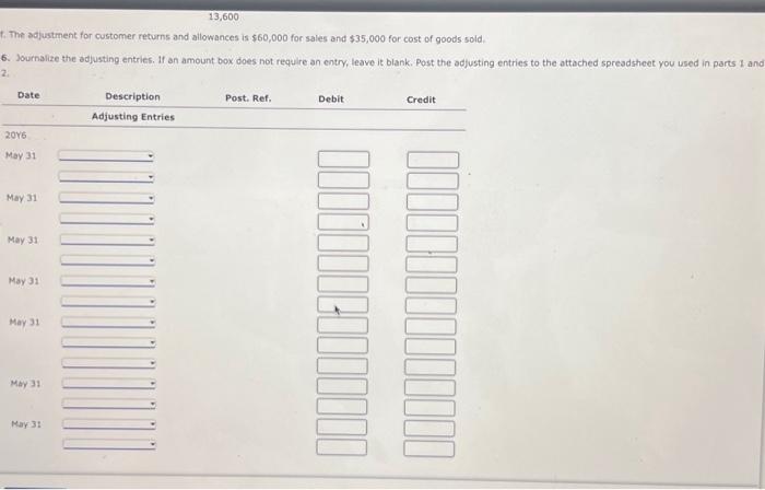 is an optional work sheet. 4. At the end of May, the