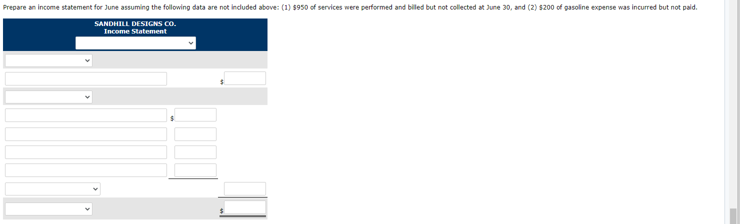 Following are the assets and liabilities of the company at June 30