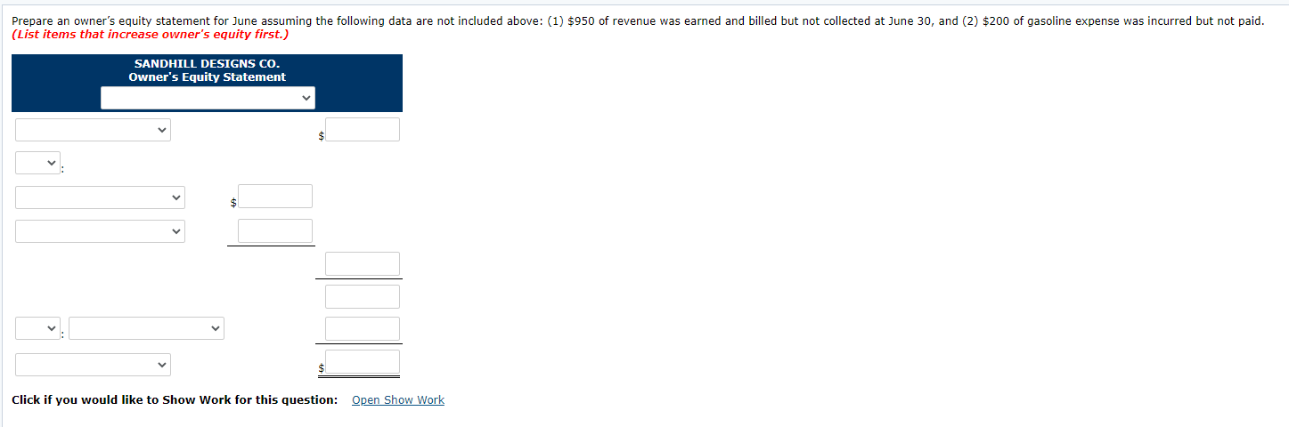 and the revenues and expenses for the month of June. $11,000 3,200