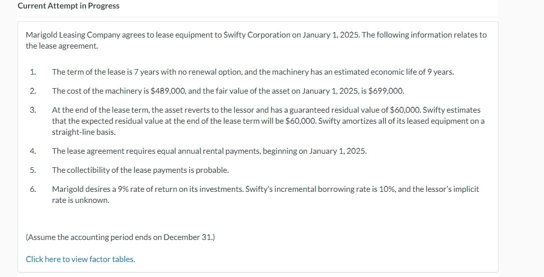  Present Value for Minimum Lease Payment: 650,311 (b) Your answer is