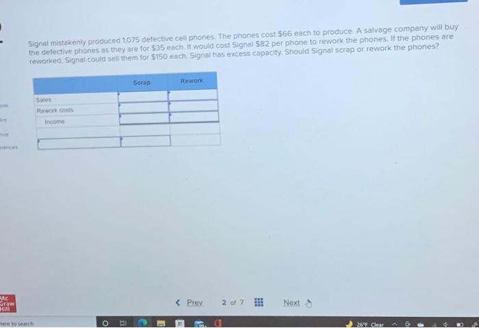 Xla believes that making the part would require $1.40 per unit of