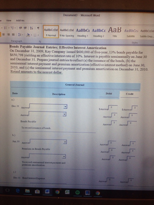  Document3 Microsoft Word w View Add-ins -. 1 Normal 1No Spacing