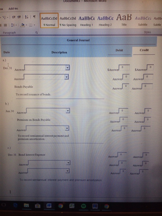 Heading 1 Heading 2 Ttle Subtitle Subtle Emp.. Bonds Payable Journal Entries;