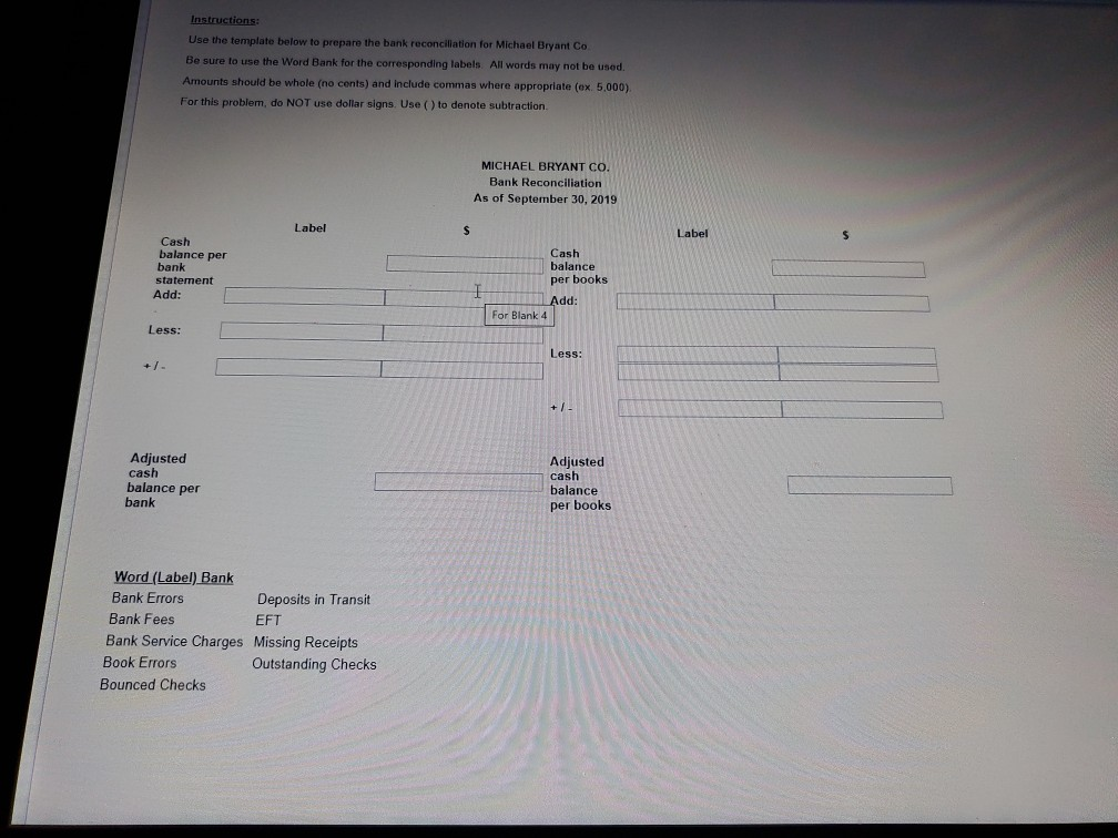 Name: Cash Date 9/1/2019 9/14/2019 9/15/2019 9/15/2019 9/30/2019 9/30/2019 Explanation Beg. Balance