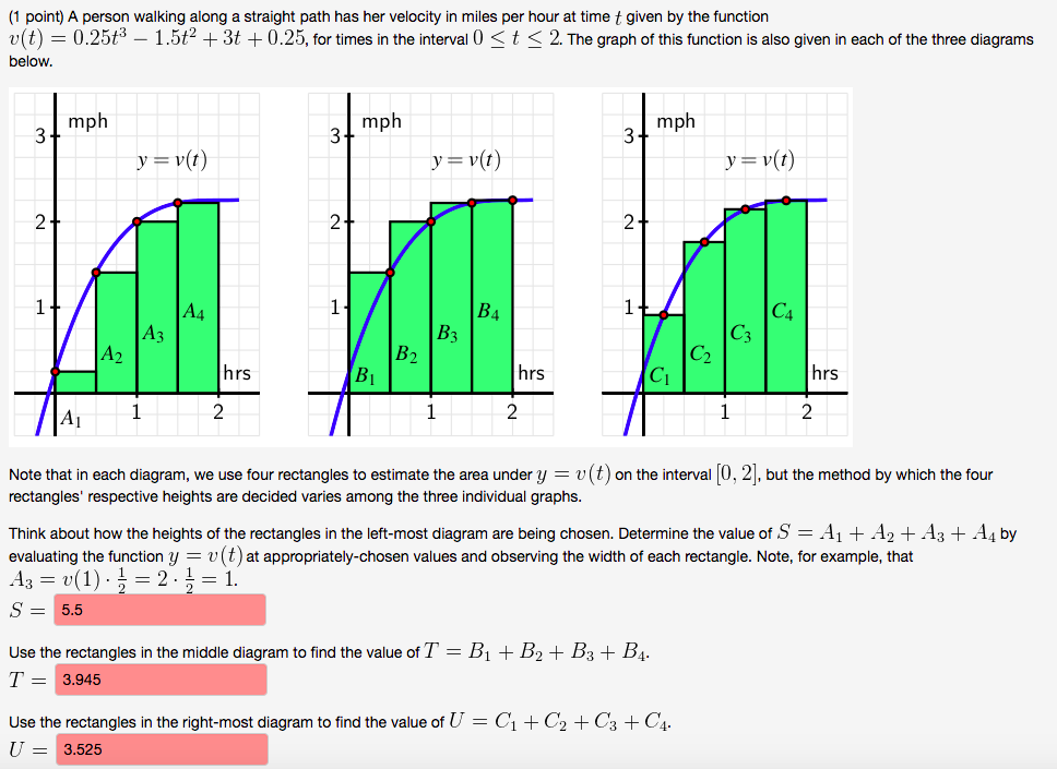 (1 point) A person walking along a straight path has her