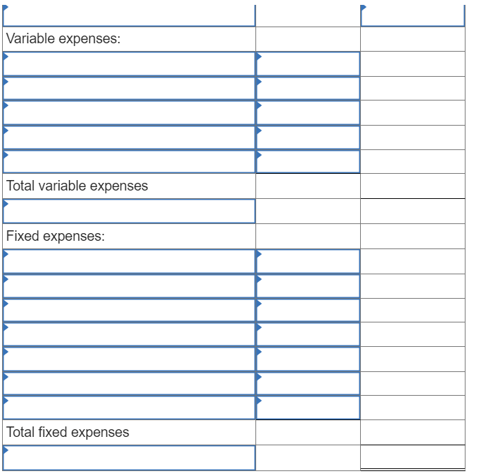 price of $61 per unit. Prepare a contributio format income statement for
