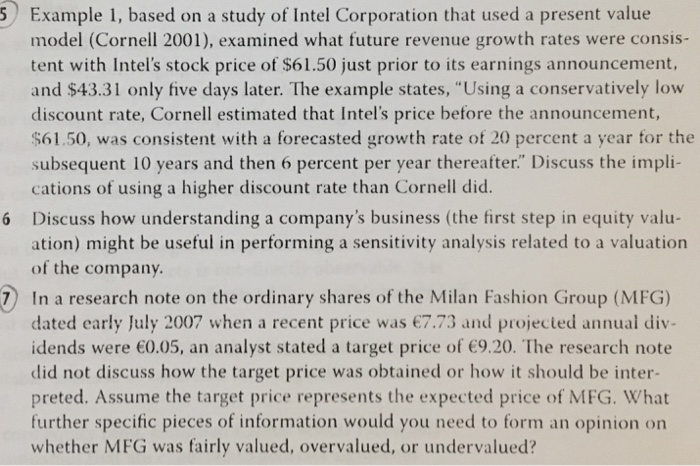  Question 5 and 7 5) Example 1, based on a study
