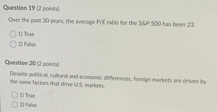 please help me with these 2 questions ASAP please Question 19 (2