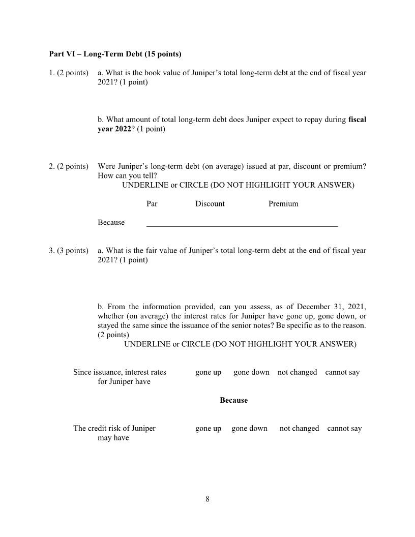 sale of Property and Equipment, a financial analyst that follows Juniper determined