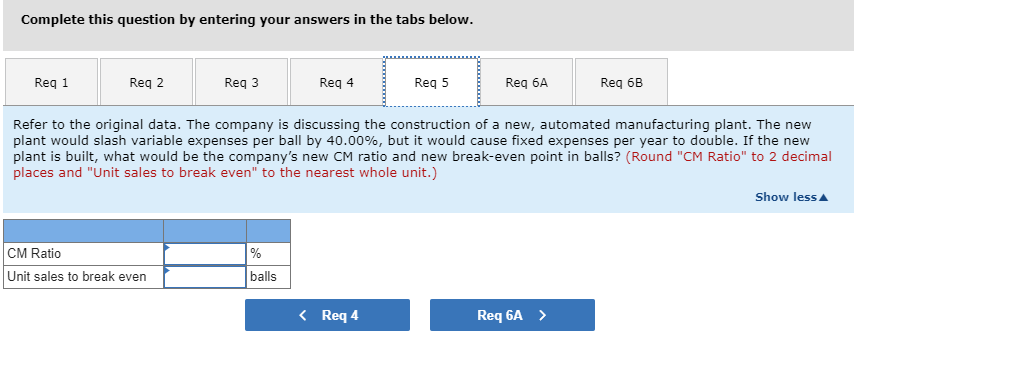 balls, with the following results: $ Sales (33,500 balls) Variable expenses Contribution