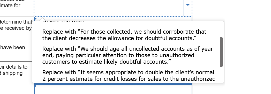 throughout the year and comparing them to the authorized customer list and