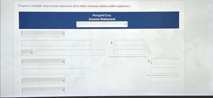 the year ended December 31, 2022, Marigold Corp. reported the following condensed