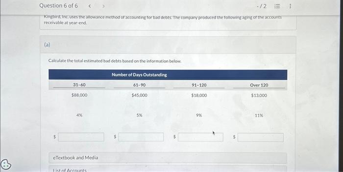 cost of the merchandise sold was $3,500. 5 Received credit from Black