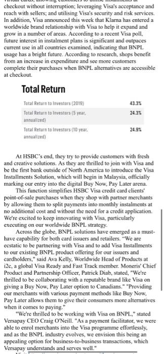 secure payment network possible, allowing individuals, businesses, and economies to prosper. VisaNet,