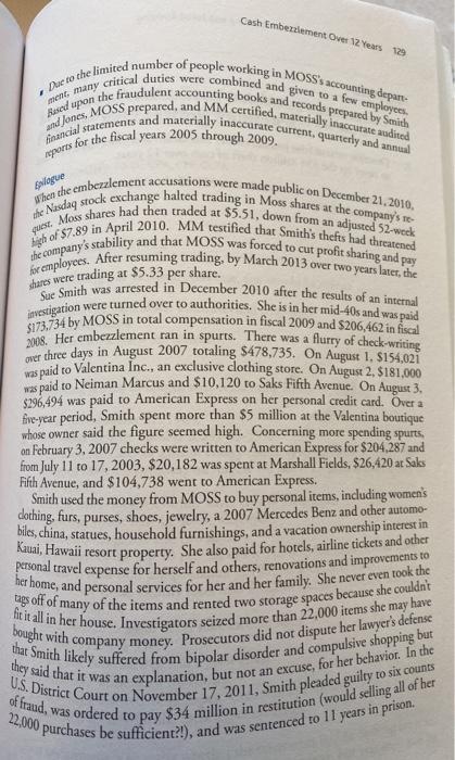 and discussing this case, you should be able to Recognize the lack