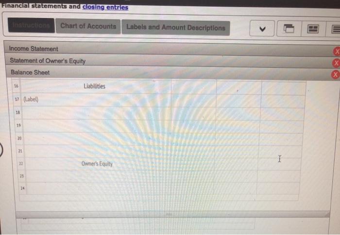 numbers use a minus sign 3. Prepare a balance sheet as of