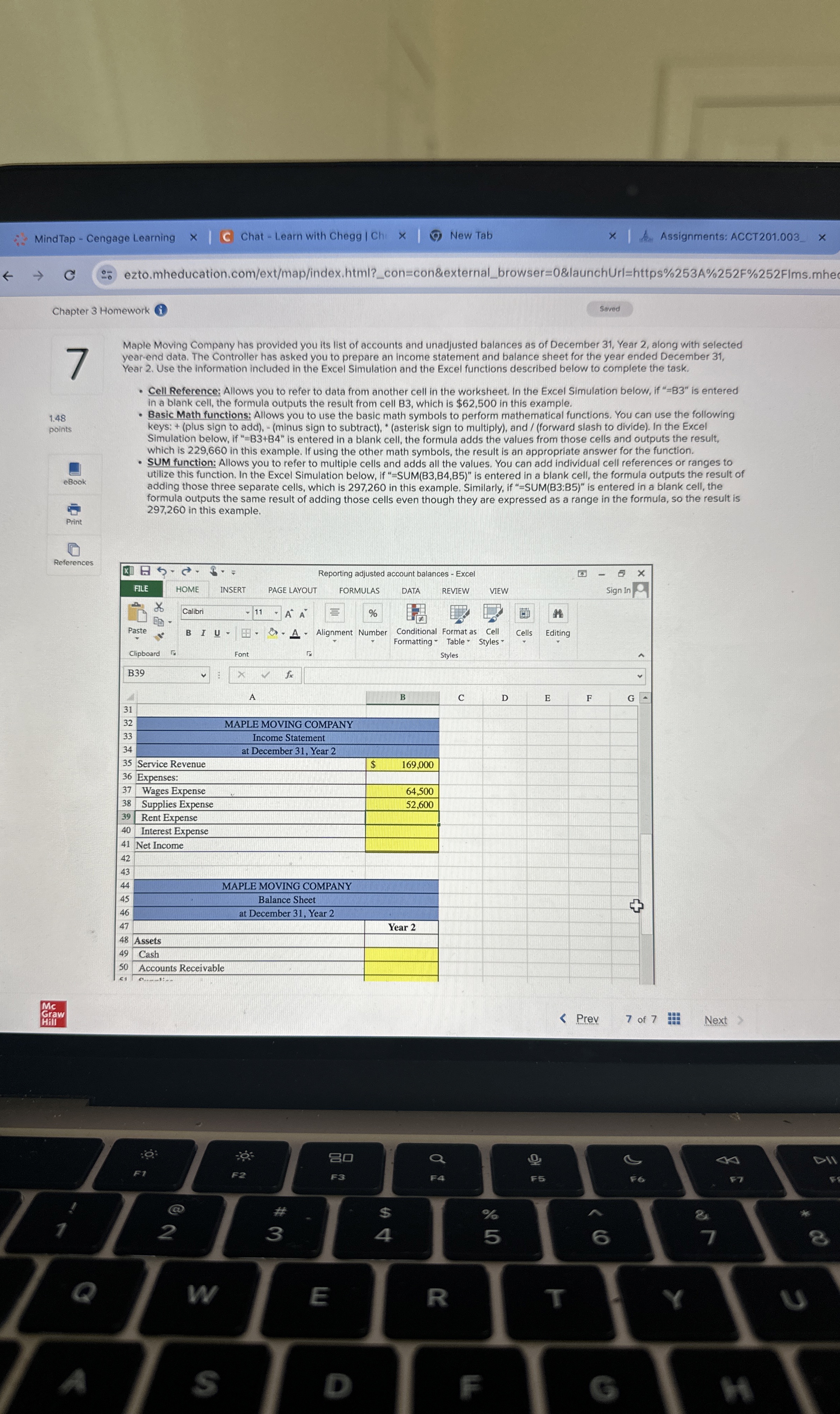  % References Maple Moving Company has provided you its list of