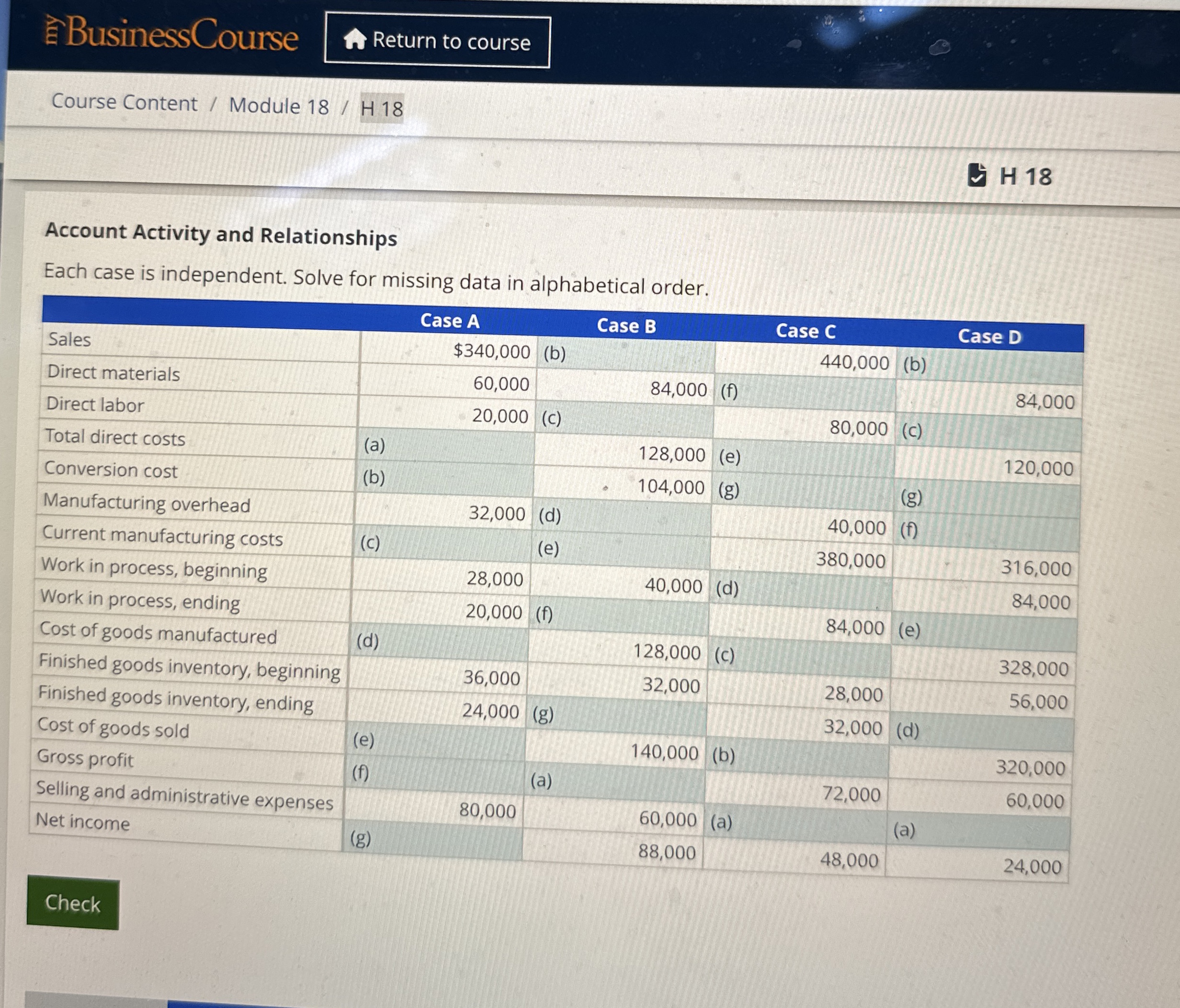  BusinessCourse Return to course Course Content / Module 18/ H 18