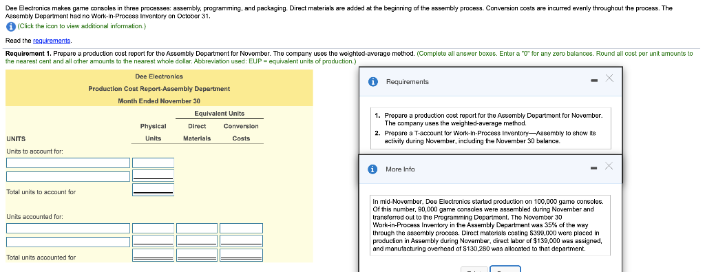  Dee Electronics makes game consoles in three processes: assembly, programming, and
