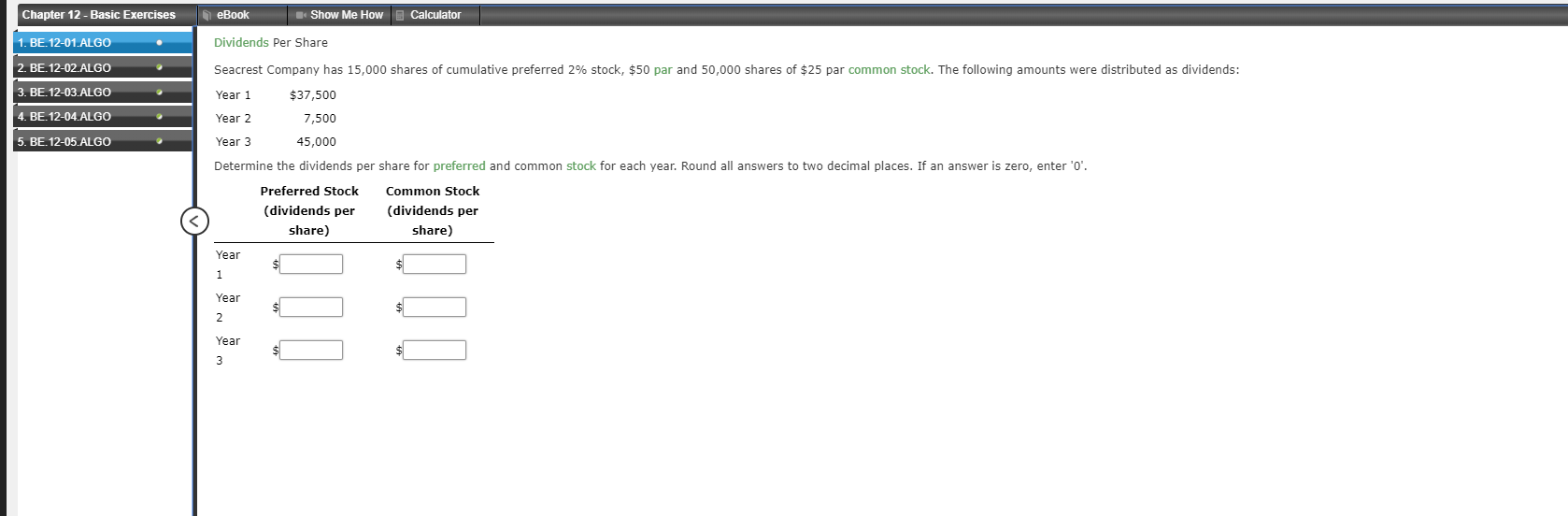 Chapter 12 - Basic Exercises eBook Show Me How Calculator 1.