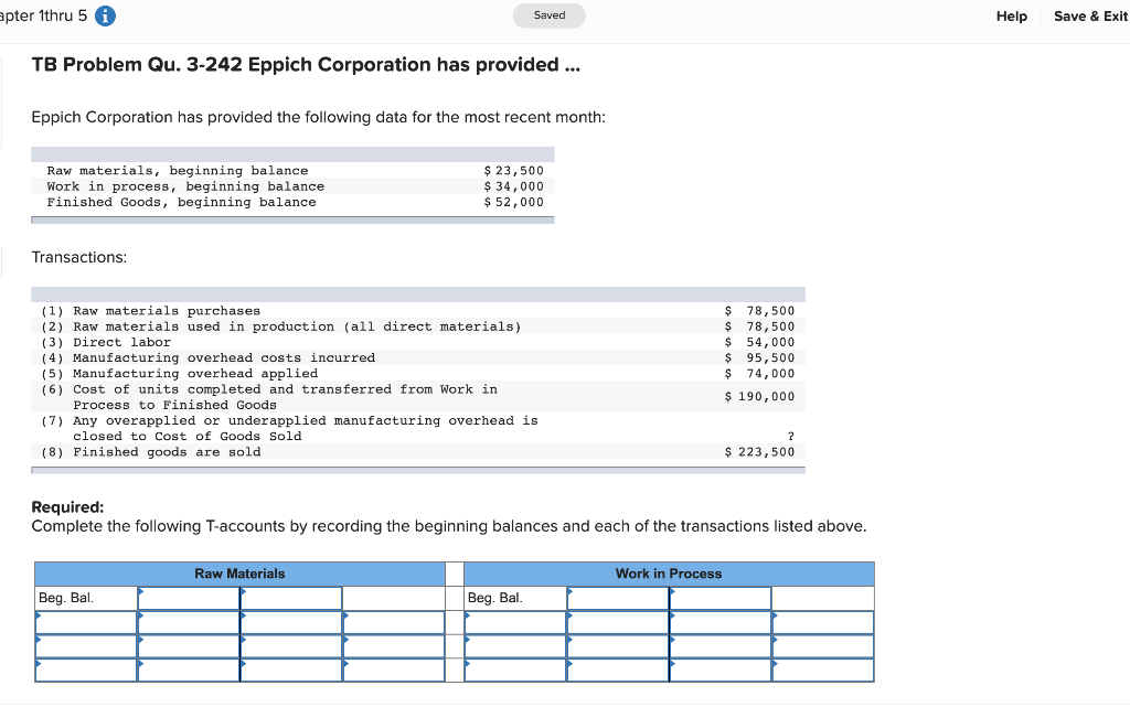  apter 1thru 5 A Saved Help Save & Exit TB Problem