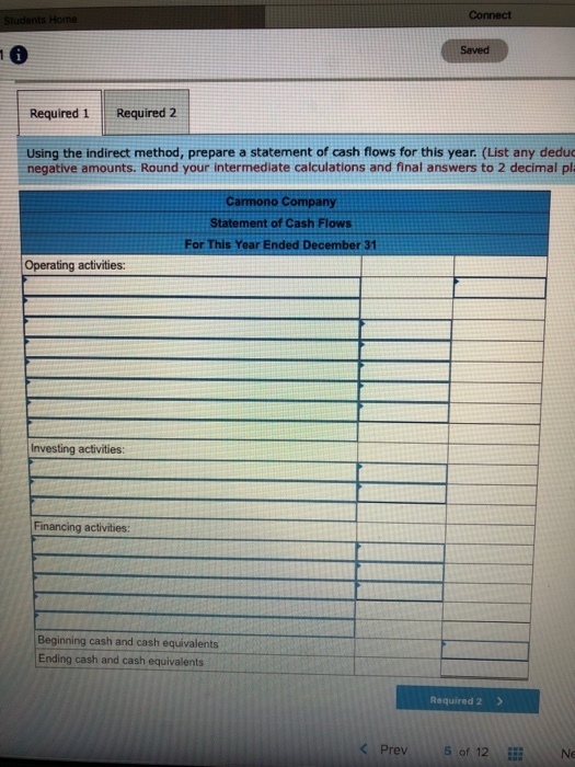 Cash Flows; Free Cash Flow (LO14-1, LO1 Comparative financial statement data for
