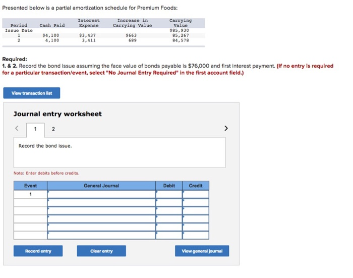  Presented below is a partial amortization schedule for Premium Foods: Period