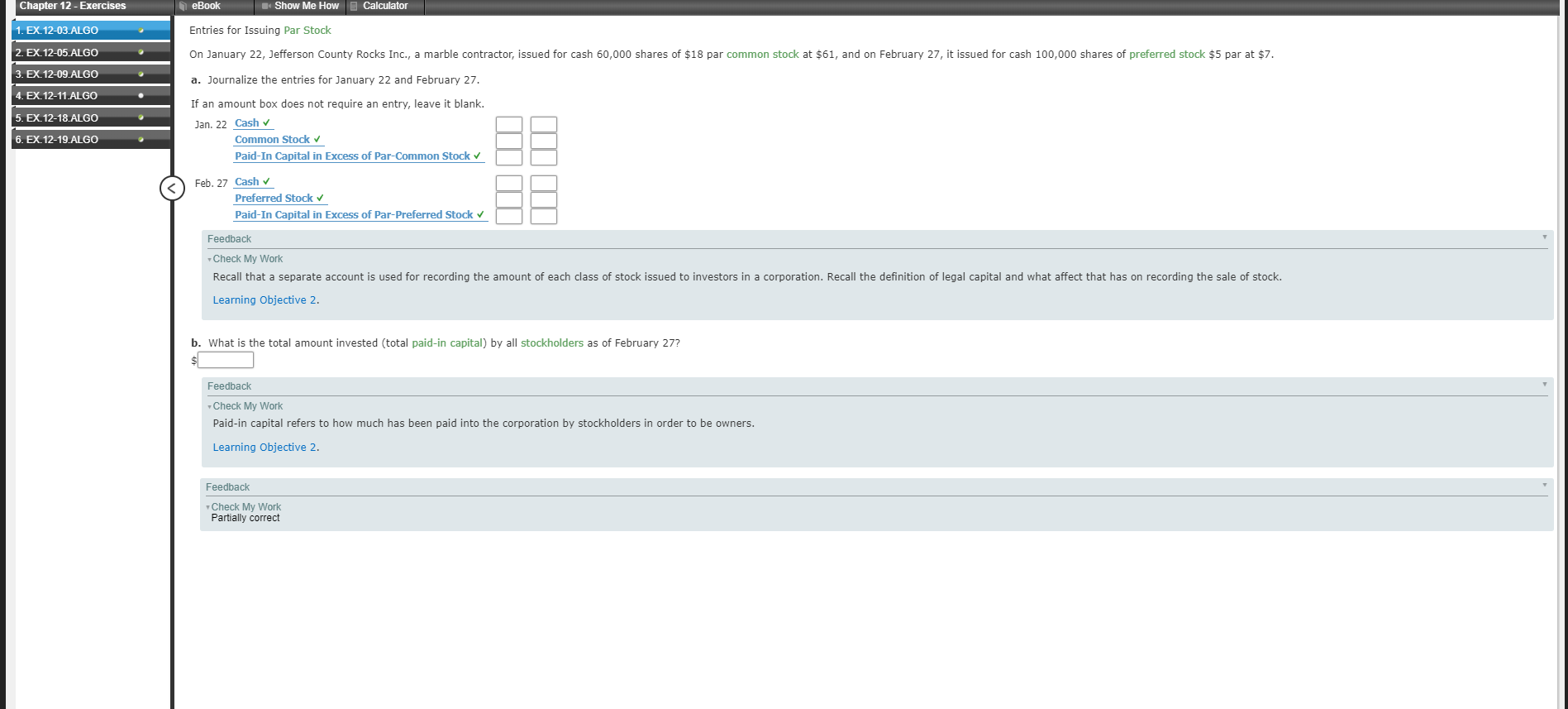 Chapter 12 - Exercises eBook Show Me How Calculator 1. EX.