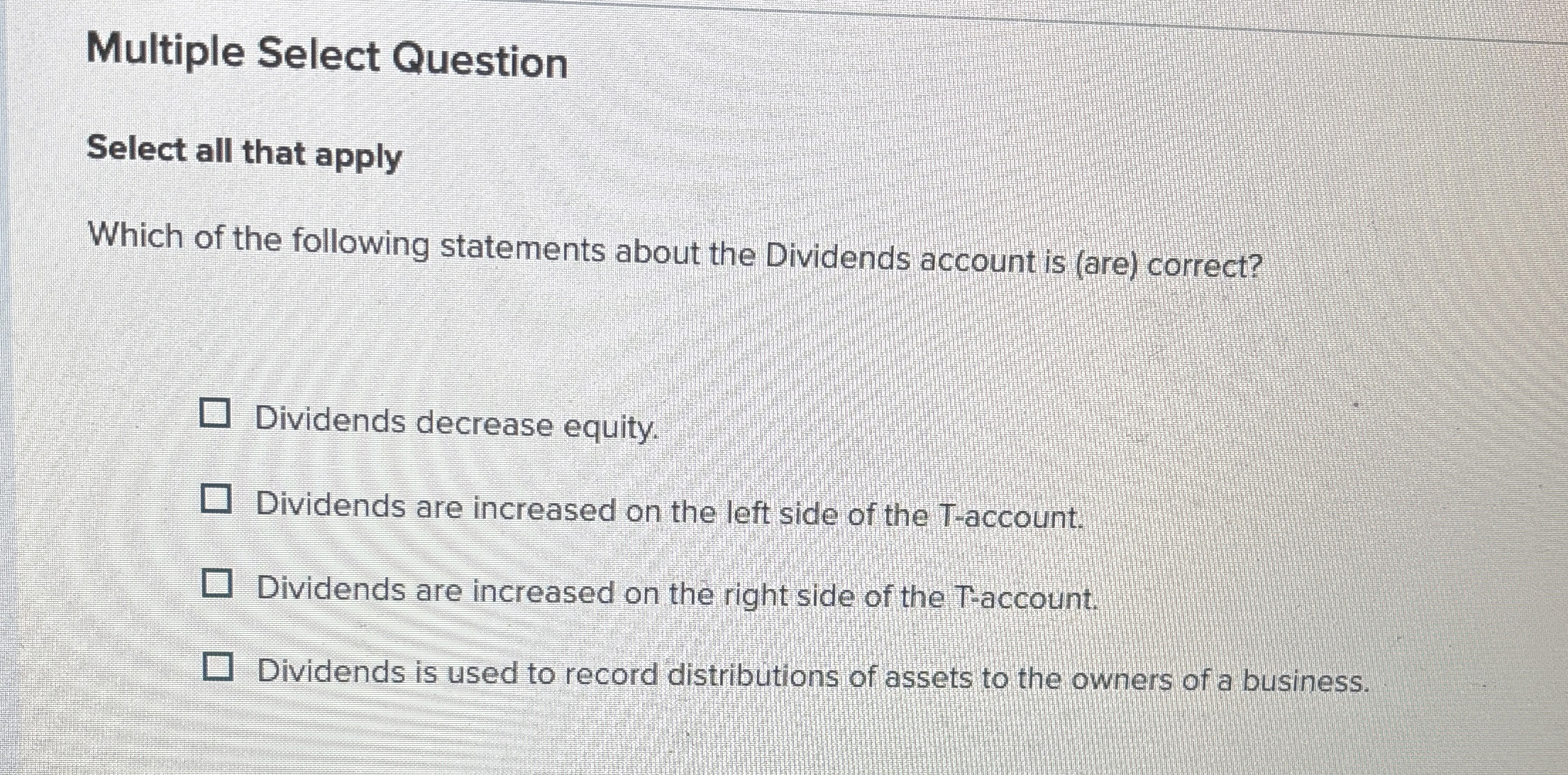  Multiple Select Question Select all that apply Which of the following