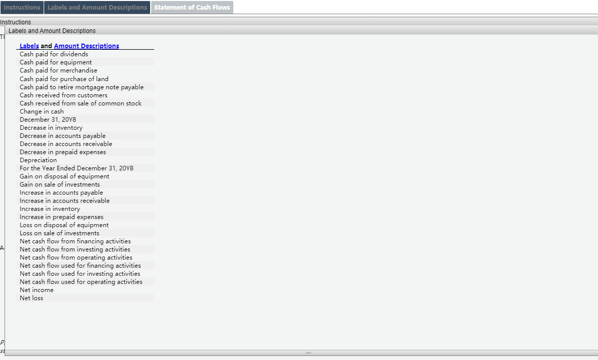 of Cash Flows Instructions The comparative balance sheet of Yellow Dog Enterprises