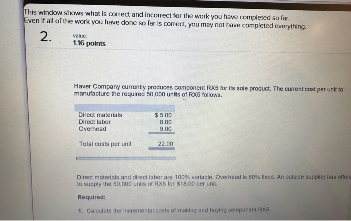  Why are my answers wrong? This window shows what is correct
