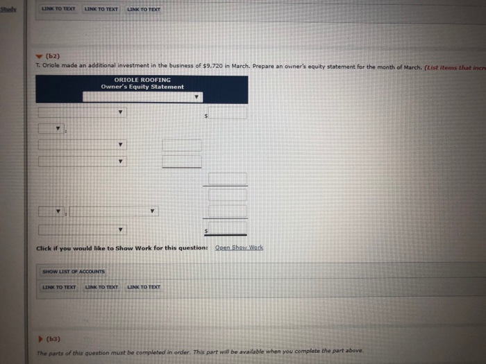 columns of the worksheet for Oriole Roofing at March 31, 2020, are