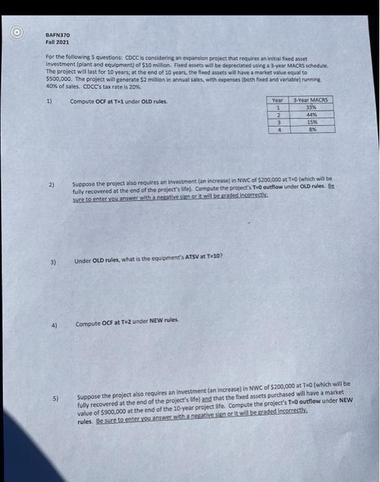  need 4 and 5 please :) BAFN370 Fall 2021 For the