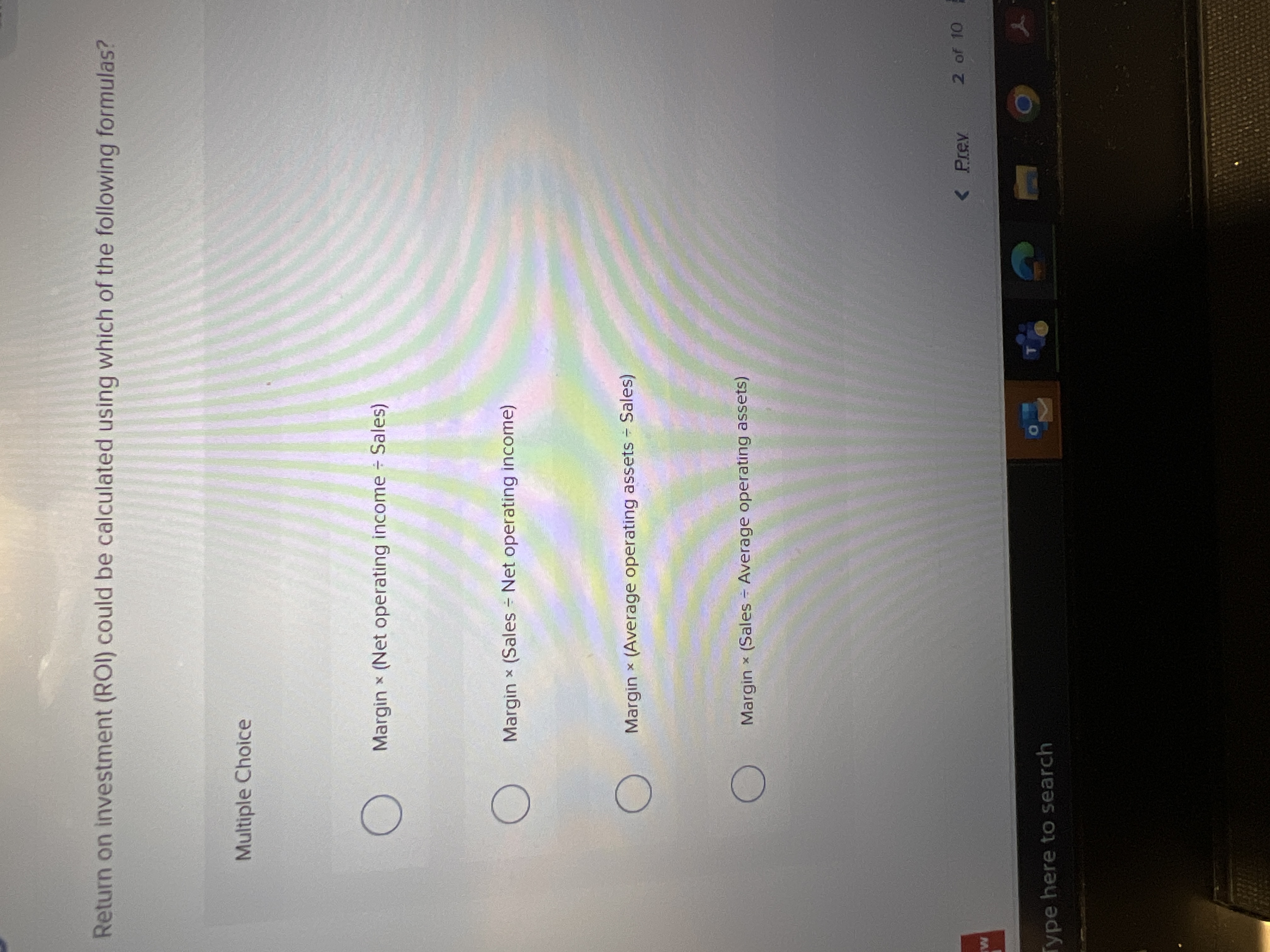  Return on investment (ROI) could be calculated using which of the