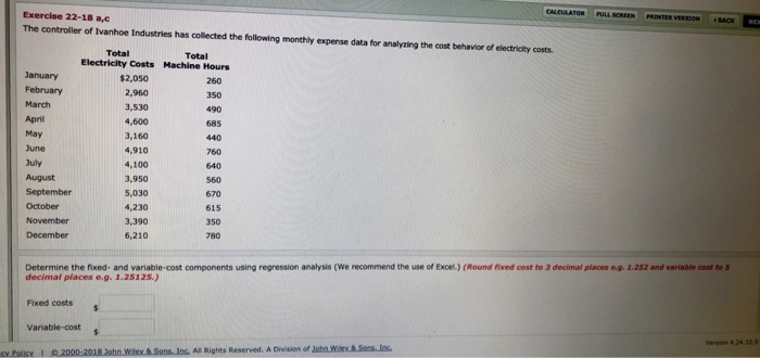  CALCuATOR RAL SCREEN PRINTER VSION BACK- Exercise 22-18 a, The controller