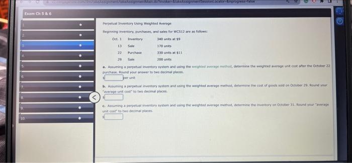  Mando Exam Ch 5 & 6 Perpetual Inventory Using Weighted Average