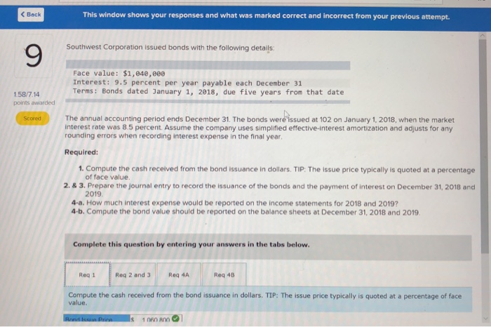  C Back This window shows your responses and what was marked