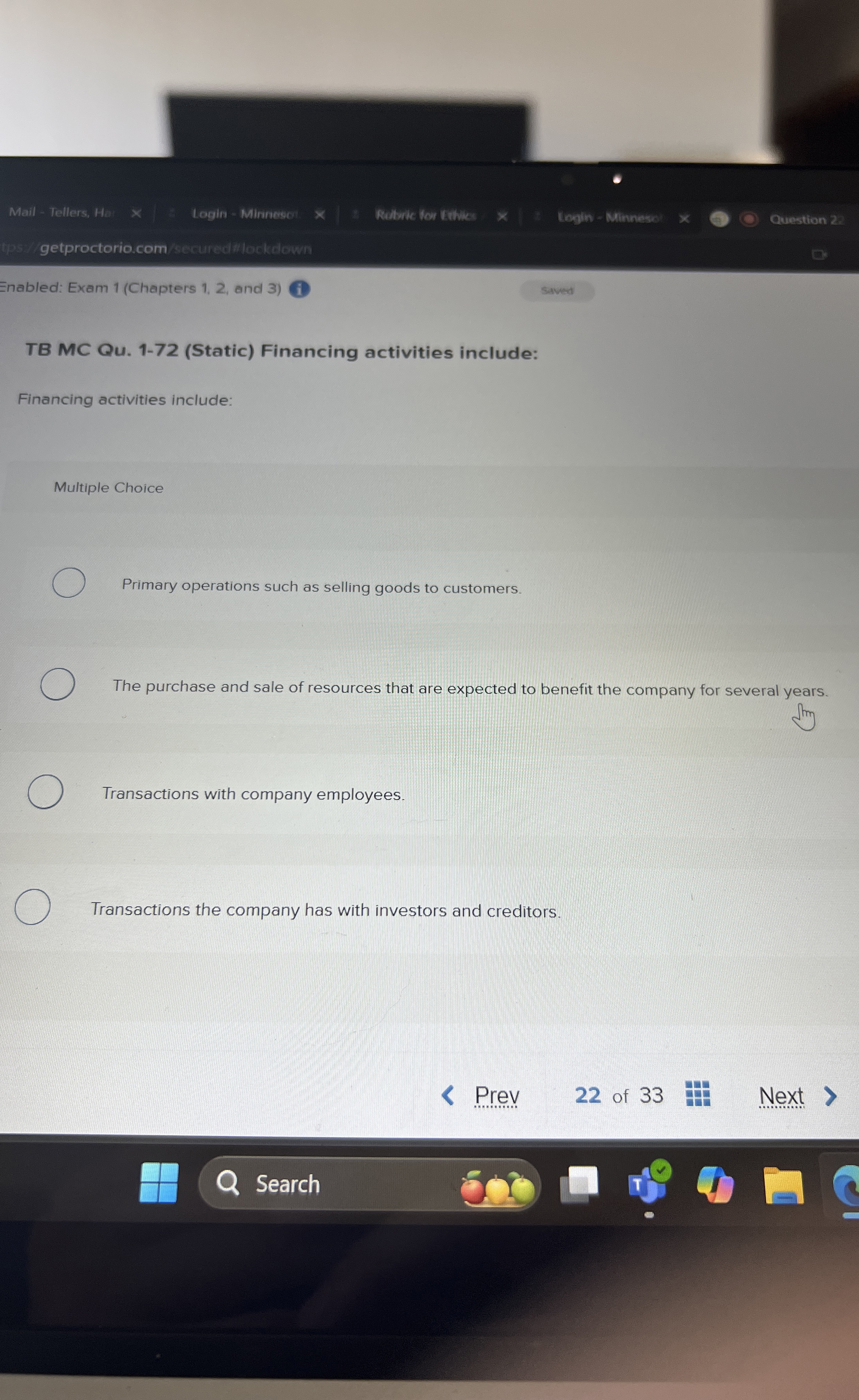  TB MC Qu.1-72(Static) Financing activities include: Financing activities include: Multiple Choice
