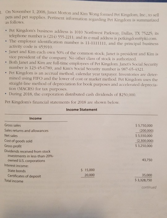 How would the schedule M-3 for this problem be prepared? On November