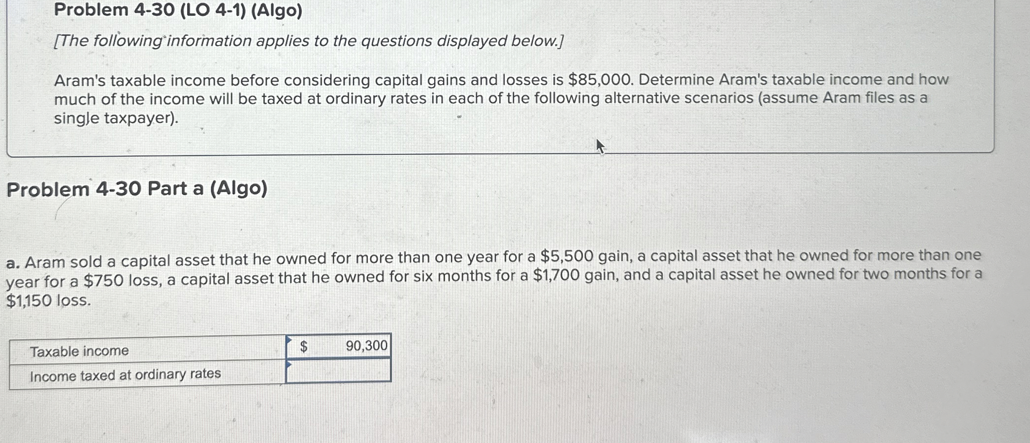  Problem 4-30(LO 4-1)(Algo) [The following information applies to the questions displayed