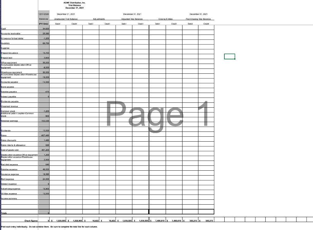 Can someone help me with this problem? ACME Distribution, Inc. Trial