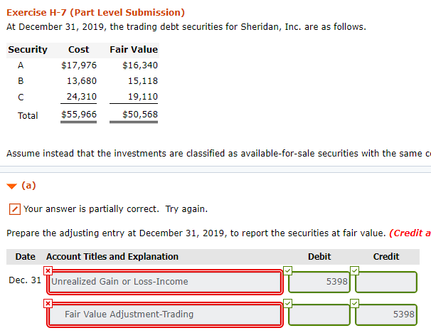 Solving for part B (Blank Part) Exercise H-7 (Part Level Submission) At