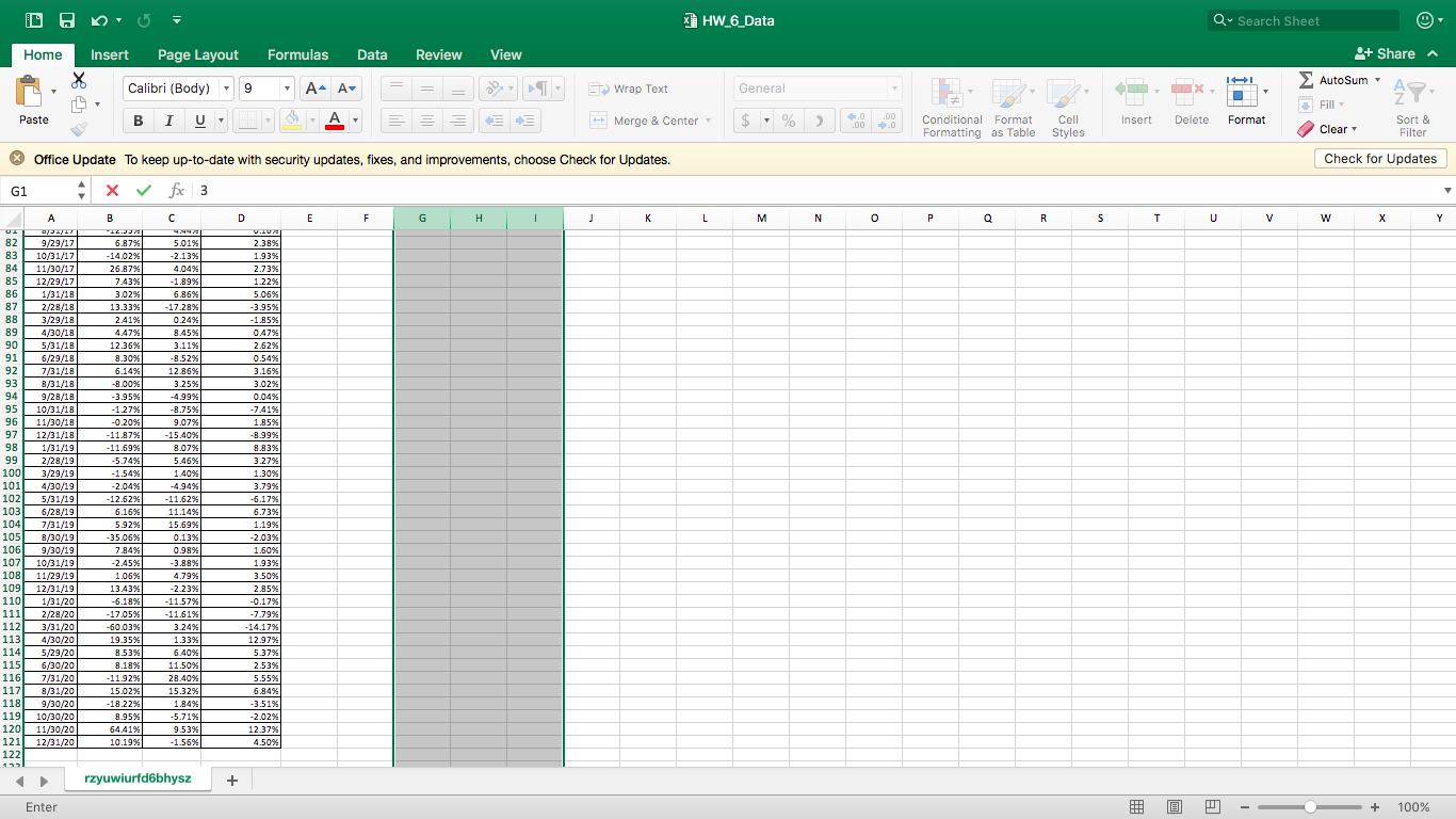 is invested 40% in Macy's and 60% in UPS. Use the data